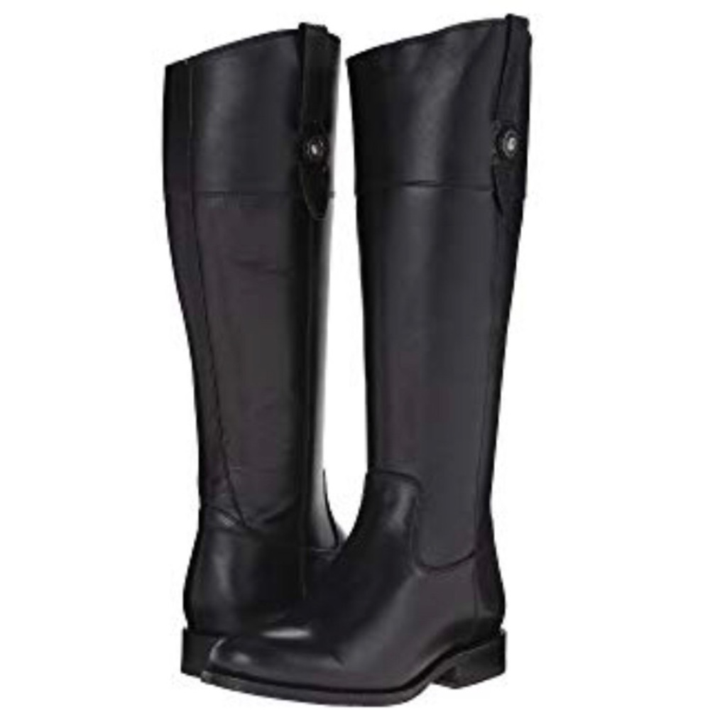 Frye Jayden Button Tall Black Smooth Vintage Boot